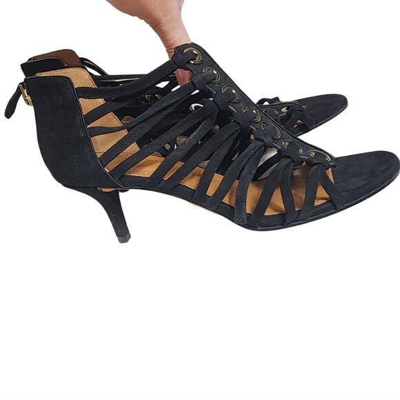 Givenchy Shoes - Givenchy Paris Italy Made EU 36 US 6 Black Suede Gladiator Strappy Heels Grommet